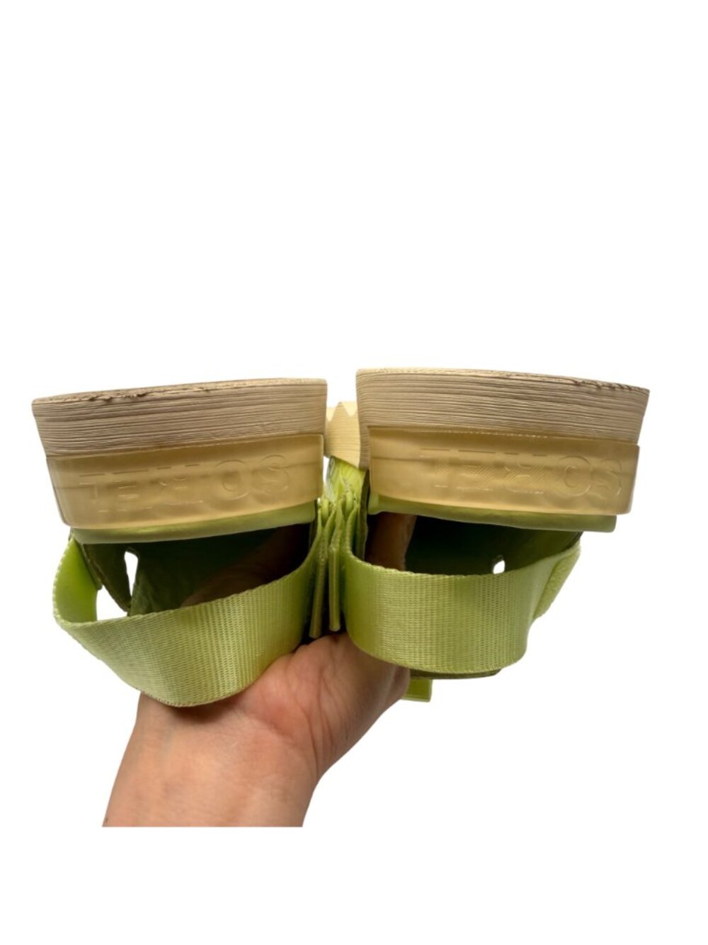 Sorel Viibe Croc Embossed Slip On Leather Clogs in Lime Green/White Women's 8.5 - Picture 10 of 10